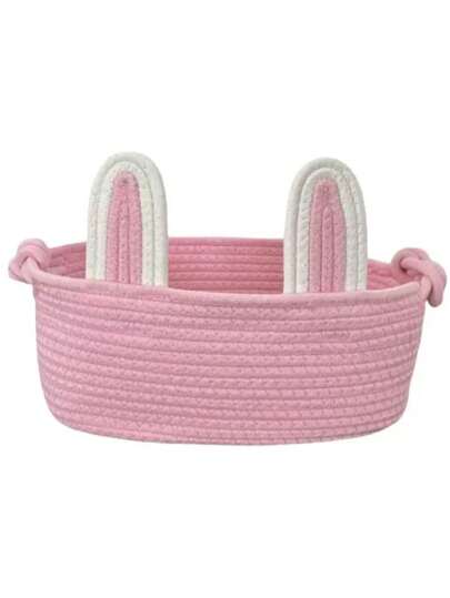 Handmade Woven Oval Rabbit Shaped Storage Basket, Home Decor Item, Easter Gift