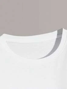 Camiseta casual de cuello redondo con estampado de cabeza de ciervo para hombre - Blanco - Ver 5