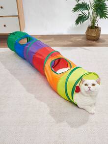 1 Stück neues Design E-förmiger Katzen Tunnel, Selbstunterhaltungs Katzen Tunnel, geeignet für alle Jahreszeiten, abnehmbar und waschbar, modulares Spieltunnel Zelt, Katzen Tunnel, Regenbogen Tunnel Serie, selbstmontage, interaktiver Regenbogen Tunnel, faltbares Katzenspielzeug, Katzen Zubehör (zufällige Farbkombination) - Verschiedenfarbig - Übersicht 9