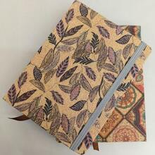 A6 Cork Fabric Retro Notebook, 200 Pages/100 Lined Pages, Pocket Journal With Round Corners And Binding Strap - D - View 4