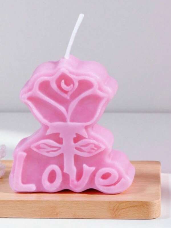 1个字母LOVE玫瑰香氛蜡烛硅胶模具，DIY情人节LOVE玫瑰蜡烛扩香石石膏家居装饰硅胶模具