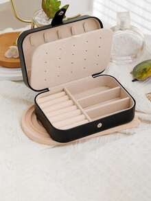 Caja de Joyas de Viaje de Alta Calidad, Caja de Joyas de Cuero PU de Gran Capacidad, Organizador de Joyas Multifuncional de Doble Capa, Caja de Almacenamiento de Joyas de Viaje, Regalo de Vacaciones. - Joyero de alta calidad - Ver 10