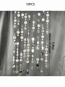 5 chiếc dây sequin PVC lấp lánh màu bạc dài 5 mét (196,85 inch) dùng trang trí đám cưới | Sequins PVC sáng bóng, thích hợp cho tiệc tại nhà, lễ cưới, trang trí tiệc chiêu đãi. - Xem 12
