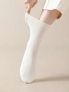 1/5/8 Pairs Women Striped Mid-Calf Socks, New Arrival Versatile Cotton Socks For Spring/Summer, Unisex Business/School Mid-Calf Long Socks - Multicolor - View 8