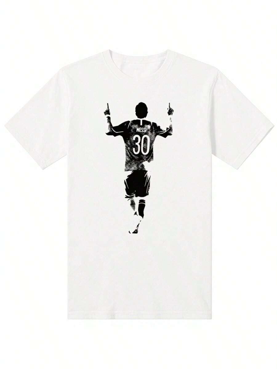 2026 Summer New Messis Barcelona Argentina Men's Commemorative Edition Pure Cotton Short-Sleeved T-Shirt Valentine's Day Outfit - 白色 - 查看 1