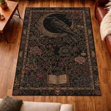 Gothic Floral Mandala Dark Area Rug, Boho Gothic Living Room Area Decor, 32*20inch /84*60inch,Perfect Choice For Gift ,Stylish And High-Quality Rugs, Perfect For  Decorations And GiftsHome Decor, The Best Choice For Gothic-Style Birthday Gifts - 彩色 - 查看 1