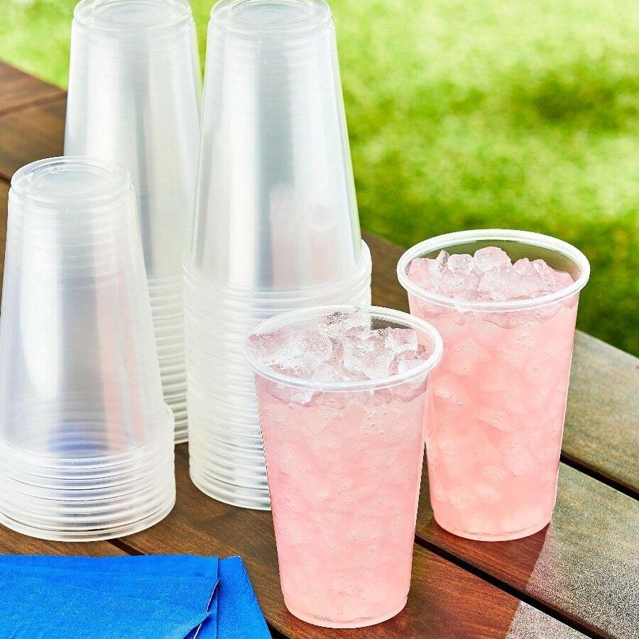 SWEETY-Great Value Disposable Plastic Cups, Clear, 16 Oz, 50 Count - View 1