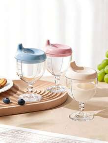1pc Children's Stemless Cup, Milk Cup, Anti-Spill Baby Drinking Water, Juice, Straw Cup Style Bottle - Multicolor - View 1