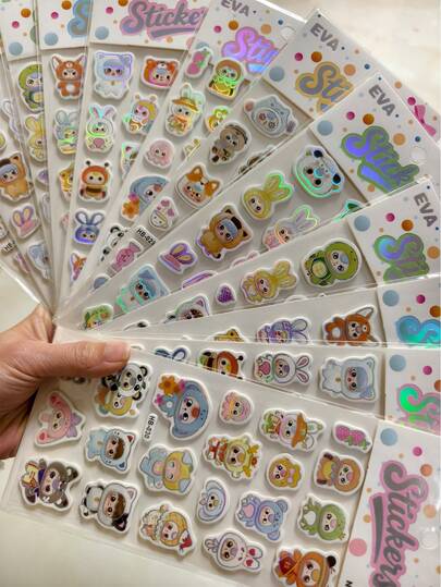 可爱卡通贴纸、贴纸书、萌萌的手机装饰贴纸、宝宝三件套贴纸、糖果滴胶贴纸、韩式贴纸，适用于手机壳、笔记本电脑、礼品包装DIY——非常适合节日、生日、开学季
