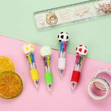 8pcs/2pcs Mini Multi-Color Pens In One 4-In-1 Bulk Sports Party Ballpoint Pen, Fun Gift Combination Ink Pen (Soccer Ball) (Random Style) - Multicolor - View 3