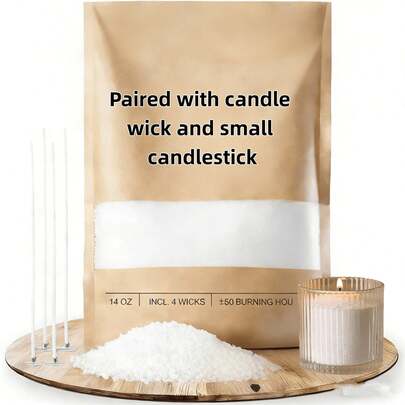 1set/Unscented Candle Sand Comes With Candle Holder And Candle Wick, Pearled Candle,DIY Bead Powder Sand Wax Making Kit Refillable For DIY Handmade Candle Making, Party, Wedding, Home Decor
