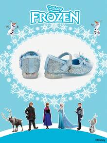 Disney 1 Pair Authorized Collaboration With [Movie Title] Princess Shoes, Suitable For Daily And Outdoor Wear, Comfortable, Non-Slip, Breathable (Children Flat Shoes, Girls Shoes, Princess Shoes, Queen Shoes) - Blue - View 3