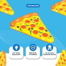1pc Giant Inflatable Pizza Slice Pool Float, Fun Swimming Pool Floats, Pool Party Toy, Summer Pool Raft, Extra Large Size With Cup Holder - Multicolor - View 4