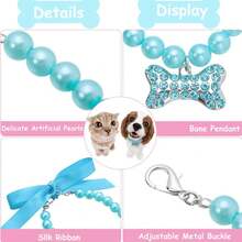 1pc Adorable Cat & Dog Faux Pearl Bone Pendant Necklace, Fashionable Jewelry - Multicolor - View 3
