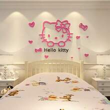 SANRIO 1张动漫 3D立体DIY墙贴 可爱三丽鸥儿童房卧室装饰背景墙贴 礼物 - 查看 3
