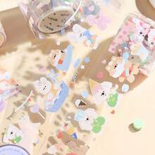 1卷PET胶带，春山岛系列，春季插画日式卡通动物植物花卉贴纸，适用于相册、日记本、笔记本，防水材质，可粘贴于手机、杯子、行李箱等，开学季必备文具 - 1roll - 查看 2