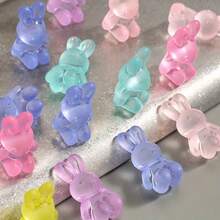 10/20/30Pcs Colorful Frosted Rabbit-Shaped Beads, Transparent Multi-Colored Horizontal-Hole Acrylic Spacer Beads, Suitable For Unique Bracelets, Necklaces, Keychains, And Other Accessories - The Perfect Choice For Craft Enthusiasts - Accessories - View 4