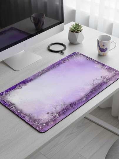 Large Size Waterproof Non-Slip Smooth Cloth Surface Amethyst Magic Frame Retro Floral Pattern Mouse Pad, Also Suitable As Keyboard Pad, Desk Mat Or Book Stand, Suitable For Gamers, Office And Dorm Use, Compatible With Mouse And Trackball, Great Gift For Gamers
