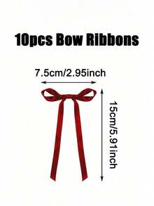 10pcs Bow Cake Decorations, 5.9 Inch Solid Color Bows, DIY Cake Supplies For Birthday, Anniversary, Wedding, Holiday, Party Decor, Party Background Decoration - Multicolor - View 11