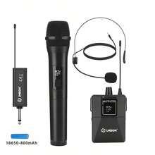 LMBGM W-2 Dual Wireless Microphone System, Includes 1 Handheld Microphone And 1 Bodypack (With 1 Headset Microphone), Suitable For Outdoor Singing, Conferences, Small Performances And More - View 13