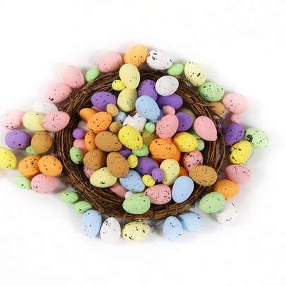 100pcs Colorful Foam Easter Eggs, Holiday Party Decorations, DIY Eggs, Dove Eggs, Multiple Sizes Available