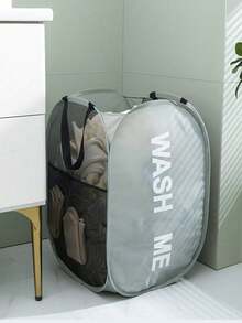 1pc Foldable Pop-Up Laundry Basket - Sturdy Handle Collapsible Dirty Clothes Hamper, Space-Saving For Bathroom/Bedroom/Laundry Room, Essential Home Item & Christmas Gift - Multicolor - View 9