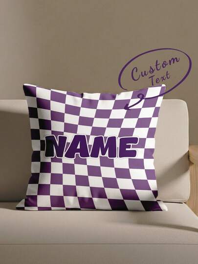 1pc Customizable Personalized Text Printed Throw Pillow Cover, Double-Sided Printing Cushion Cover Suitable For Mother's Day, Father's Day, Thanksgiving, Teacher's Day, Great Gift For Family And Friends