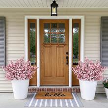 8支仿真深粉色满天星，丝绸花束，适合婚礼新娘派对家居DIY花艺装饰 - 粉色 - 查看 4