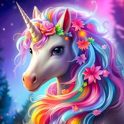 1pc [30*30cm/11.8*11.8in][40*40cm/15.7*15.7in]5D Acrylic Diamond Painting Kit, Unicorn Pattern, Suitable For Adult Beginners DIY Mosaic Diamond Art, Full Drill Handmade DIY Diamond Painting, Applicable For Living Room, Bedroom, Office Wall Decor Painting, Surprise Art Home Decor Gift For Family And Friends