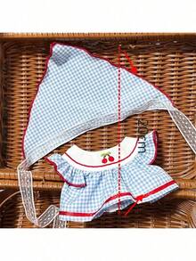 20厘米格子裙套装，仅出售外套和裙子，不含娃娃 - 藍色 - 查看 5