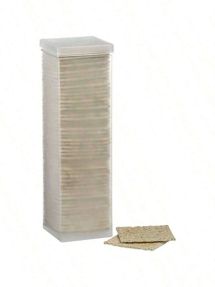 1pc Transparent Rectangular Airtight Food Storage Container With Flip Lid - Reusable Plastic Kitchen Organizer Box For Pasta, Cookies, Snacks - Space-Saving Stackable Design, Hand Wash Only - View 4