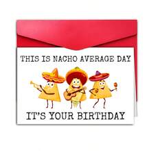 1张趣味“平凡的一天”生日贺卡，送给儿子或女儿——卡通动物图案，完美礼物 - 均碼 - 查看 7