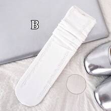 1/3/6 Pairs Women White Lace Hollow Out Socks, Heart Pattern Mid-Calf Socks, Sweet Lolita Style Socks, Straight Tube Socks Without Heels - White - View 16