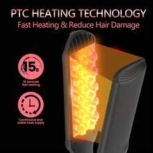 3-In-1 Detachable Straight & Curling Iron, Ceramic Core, Removable 3D Grid & Wave Plates, Multi-Temperature Settings, Fast Heating, Ergonomic Design For Easy Styling. PTC LED Ceramic Electric Hair Styling Tool Suitable For All Hair Types, Perfect For Curling And Straightening. - Multicolor - View 4