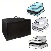 自动热压机保护罩，牛津布材质，尺寸：22英寸长 x 18英寸宽 x 16.5英寸高，黑色，升级加厚600D面料，带手柄 - 查看 5