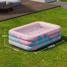 Piscina inflable plegable de PVC resistente - Ideal para fiestas al aire libre, fácil de almacenar, regalo de Navidad perfecto - A - Ver 8