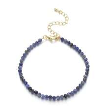 1 件女士精致 3 毫米天然海蓝宝石日光石可调节手链，简约设计，适合日常佩戴，友谊礼物 - 17cm,3mm - 查看 31