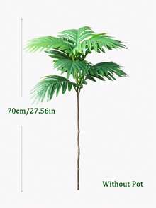 70-135厘米大型人造棕榈树，仿真热带植物，棕榈叶触感逼真，苏铁叶，塑料榕树，绿色龟背竹植物，适用于家居、办公室、酒店、阳台装饰，不含花盆，1棵 - 綠色 - 查看 13