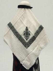 1pc Arabic Men's Embroidered Headscarf, Middle Eastern Desert Tactical Wool Scarf - Multicolor - View 12