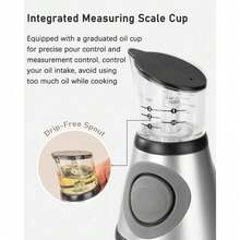 Oil Dispenser Bottle, 17oz Olive Oil Dispenser Oil Sprayer, Clear Glass Refillable Oil And Vinegar Dispenser Bottle With Measuring Scale Pump For Kitchen, Cooking, Salads, Baking Frying - View 10