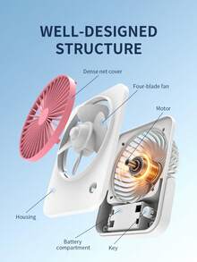 AOYI 1pc Battery Operated Portable Tabletop Fan, Single Speed Adjustment, Minimalist Design For Indoor & Outdoor Use,Outdoor,Garden,Travel Essentials,Portable Essentials,Beach Essentials,Graduation Season,Commencement,Graduation Ceremony,Graduation Gift,Graduation Present,Graduation Gift,Graduation Present,Congrats Grad,Congratulations Graduate,Valedictorian,Finish School,Graduation Party,Outdoor Essentials,Travel Portable,Hiking Essentials,Camping Essentials,Portable Tools,Summer Essentails,Summer Portable - Multicolor - View 4