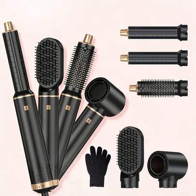 UKLISS 五合一多功能离子美发造型器 | 便携式吹风机，带可更换配件和防烫设计