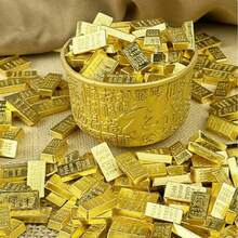 5pcs/Pack Solid Mini Gold Ingot, Tiny Gold Brick Sand, Gold Ingot Decor, Housewarming & Wedding Gift, Creative Gold Brick Ornament, 4 Styles Available Office Desk Desk Office Supplies Office Decor Office Desk Accessories Desk Accessories Office Accessories - Multiple - View 3