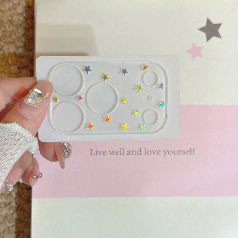 Luxury Colorful Crystal Lens Film For IPhone 17 Pro Max, Rhinestone Decorated Camera Lens Protector Cover For IPhone 16/15 Pro Max/14 - Clear - View 1