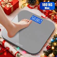 Digital Body Weight Bathroom Scale, Large Blue LCD Backlight Display, High PrecisionMeasurements, Tempered Glass - Solid Color Version - View 11