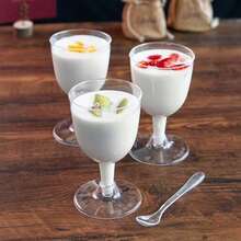 1 pieza Vaso con pie de alta calidad, diseño minimalista a rayas, gran capacidad, resistente al calor y al frío, adecuado para cocina, restaurante, café, jugo y diversas bebidas - transparente - Ver 5