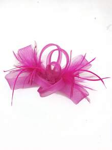 1顶女士花卉茶会帽，时尚迷人头饰发夹，肯塔基德比赛马帽，夏季沙滩装 - A - 查看 7