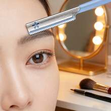 不锈钢眉毛修剪器，高品质刀片，身体脱毛工具，理想的美容工具，长柄设计方便携带 - 彩色 - 查看 5