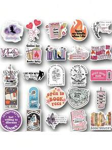50 piezas SCXXBSW Pegatinas decorativas de graffiti de dibujos animados románticos para lectura, vasos, cuadernos, equipaje, resistentes al agua - F - Ver 9