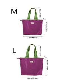 1pc Large Capacity Drawstring Shopping Bag, Waterproof Nylon Reusable Grocery Tote, Foldable Adjustable Shoulder Strap Handbag For Daily Use, Women Tote Bag, Foldable Shopping Bag, Beach Bag, Camping Travel Accessory, Mother's Day Gift, Personalized Gift - Multicolor - View 8
